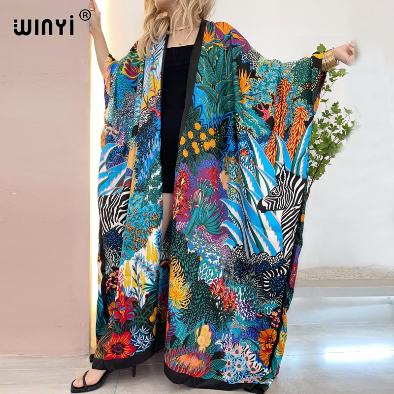 Robe Silk Women - WINYI Africa Middle East Kimono Women